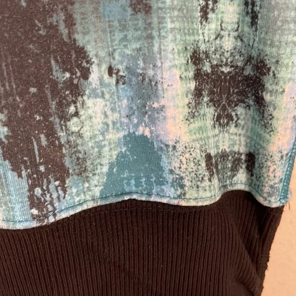 ALO Yoga Goddess Ribbed Leggings Blue Abstract  & Black Leg Warmers Size M - Picture 6 of 8